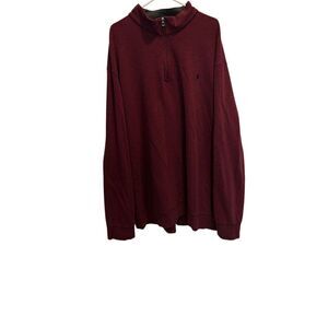 Polo Ralph Lauren Quarter Zip‎ Pullover Sweater Burgundy Pony Logo Casual 3XLT